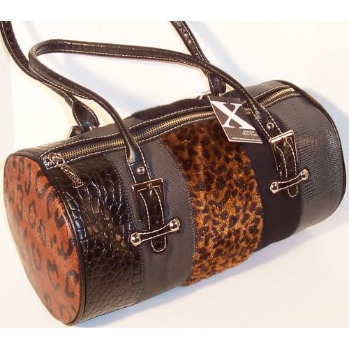 MAXX NEW YORK HANDBAGS, Leopard Print Barrel (Leopard / Black
