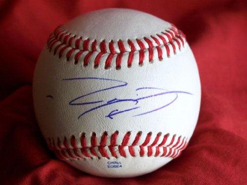Reed Johnson Autographed ROLB Baseball, Los Angeles Dodgers, Chicago Cubs, Proof Photo of Reed Signing for Us.