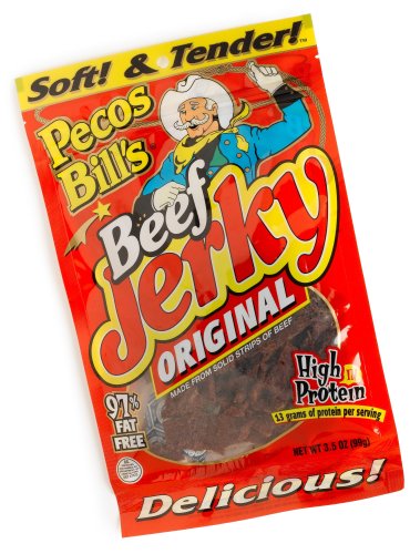 Pecos Bills Original Beef Jerky, 3.5-Ounce Packages (Pack of 6) by Pecos Bills