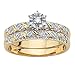 Round White Diamond 10k Gold Two-Piece Diagonal Bridal Ring Set (.10 cttw, HI Color, I3 Clarity) Size 7
