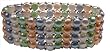 4 Rows of Fresh Water Metallic Blue/Green/Beige/ White Colored Pearls with Sterling Silver