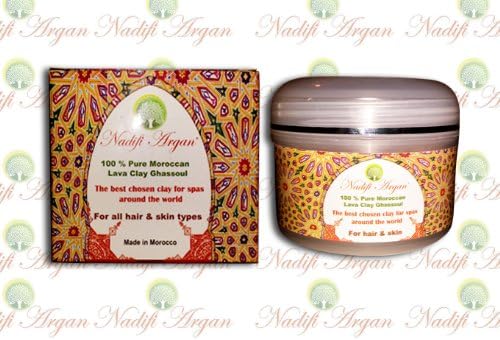 100% Pure Bio Moroccan Ghassoul Laval Clay Powder from Nadifi for Skin care & Treatment - USDA Certified - 300ml (10oz)