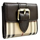 Burberry Haymarket Brown Leather Nova Check Wallet 3207050