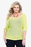 Torrid Plus Size Lime Open-Stitch Dolman Pullover
