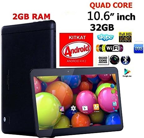 10.6'' Inch Easseller Unlocked Smart Phone +Tablet='' Phablet'' Android 4.4 Kitkat Gsm,wcdma Tablet Phone - Unlocked Dual Sim Card,quad Core- At&t, Cricket,straight Talk ,T-mobile,h20,net10 3g Phone Tablet 2g Ram 32g Rom for Chrimas Gift(free Leather Case)