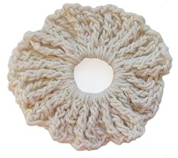 Handmade Fresh Organic Cotton Scrunchie - Natural (100% Crocheted By Hand)