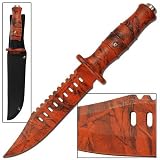 Chameleon Decoy Emergency Orange Camo Bowie Knife