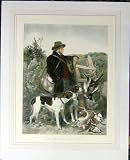 ENGLISH GAMEKEEPER ANSDELL HOUNDS HARES PEASANTS MOUNT
