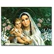 Madonna of the Lillies - Canvas Transfer Linen Print Wrapped around the Sides - 15.5"x12"x2"