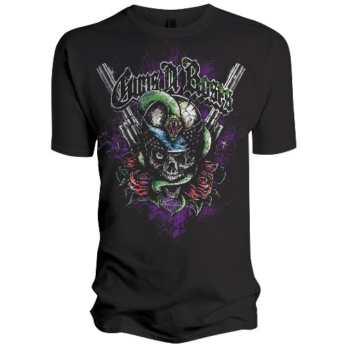 Guns N Roses Skull & Snake Black Mens T-shirt Large