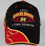 #24 Jeff Gordon Blk/Red Wing Embossed Flame Cotton Hat**PURCHASE FROM DK HUSKY RACING ON OR BEFORE 12-17-2008 AND GUARANTEED DELIVERY ON OR BEFORE CHRISTMAS EVE TO ANY LOWER 48 US ONLY**