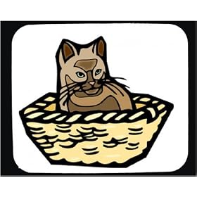 Decorated Mouse Pad with cat, basket
