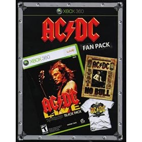 AC/DC Fan Pack: Includes Xbox 360 Edition of "AC/DC Live: Rock Band Track Pack," DVD of "No Bull: The Director's Cut," and AC/DC Black Ice Logo T-Shirt