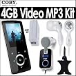 Coby MP705-8G 8GB 2 Inch LCD FM Radio MP3 Touchpad Video Player Bundle With Coby CVE92 Stereo Earphones, Coby CA81 Dual USB AC Adapter/Charger, Coby CA-745 Wireless Car FM Transmitter & Nite Ize CVM-03-01 Curvyman Cord Supervisor Organizer