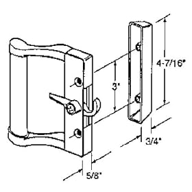 Slide-Co #14200-A Aluminum Slid Glas DR Handle