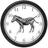 Zebra African Animal Wall Clock by WatchBuddy Timepieces (White Frame)