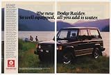 1987 Dodge Raider All You Print Add is Water Photo 2-Page Print Ad