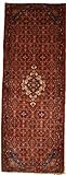 IMAGE OF 3'8 x 10'1 Red Persian Hand Knotted Wool Hossainabad Runner Rug