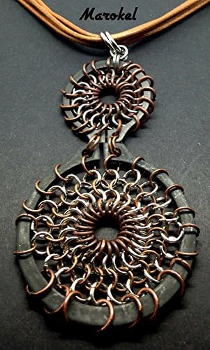 Figure Eight Industrial Necklace Retaining Rings Chain Mail Chrysanthemum Ring Copper Silver Hardware Jewelry