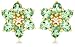 Yellow Gold Overlay Sterling Silver Tsavorite w/ Diamond Accent Flower Earrings