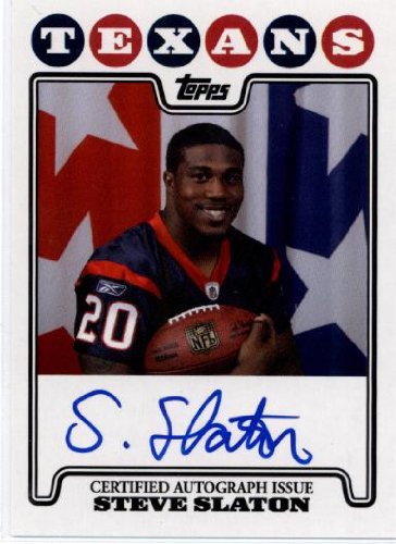 2008 Topps Rookie Premiere Autographs #SS Steve Slaton RC - Rookie Insert Card - Autographed Football Card / Houston Texans / Hand Signed on CARD! - Rare Rookie Card in Screw Down Display Case!!!