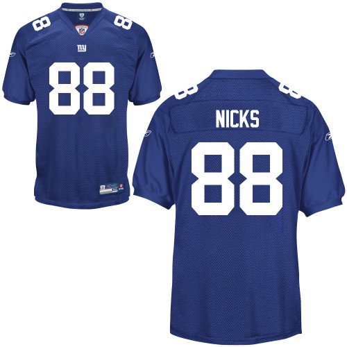 Hakeem Nicks #88 Blue New York Giants Reebok NFL Premier All Stitched Replica Jersey- Size Adult X-Large