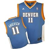 Adidas Denver Nuggets Chris Andersen Youth (Sizes 8-20) Revolution 30 Replica Road Jersey Large