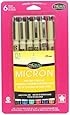 Sakura 30063 6-Piece Pigma Micron Assorted Colors 01 Ink Pen Set