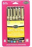 Sakura 30063 6-Piece Pigma Micron Assorted Colors 01 Ink Pen Set