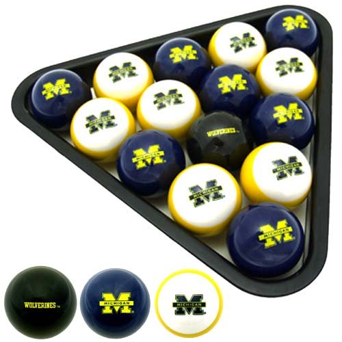 Officially Licensed Michigan Wolverines NCAA Billiard Ball Set