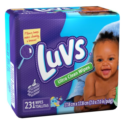 Luvs Ultra Clean Baby Wipes Refills, Three 77-Count Packages (Pack of 4) (924 Total Wipes)