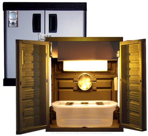 Mini Stealth Grow Cabinet is a Self Contained Indoor Hydroponics Closet System for 16 Plants w/ a 600w HPS & Floros!!