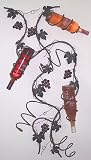 TUSCAN GRAPEVINE 6 Bottle WALL mount WINE RACK grapes