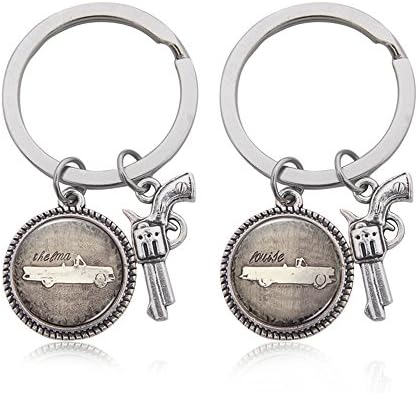 Special Present Lettering "Thelma Louise" Splice Pistol Gun Key Ring Keychain