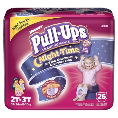 &Info Huggies PullUps Training Pants Nighttime Girls 2T3T 26Count