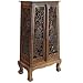 Handmade Asian Furniture - 50" Exotic Peacocks Storage Cabinet - Rich Dark Finish