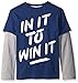 Crazy 8 Boys' Handsome Navy Win It Double Sleeve Graphic Tee