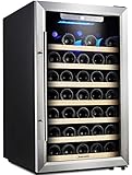 Kalamera 50 Bottle Freestanding Wine Cooler, Stainless Steel Fridge Wine Storage Refrigerator with Digital Temperature Display