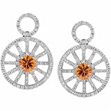 Mandarin Garnet & Diamond Fashion Earrings
