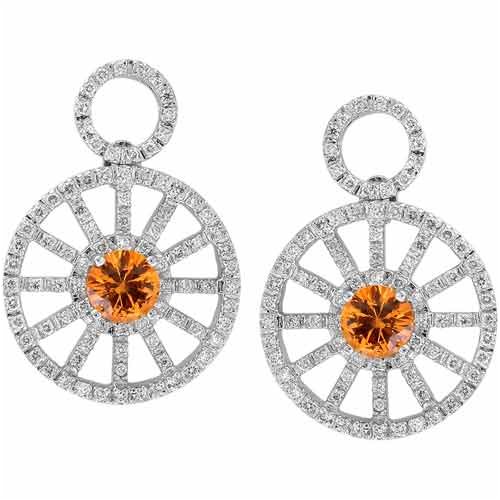 Mandarin Garnet & Diamond Fashion Earrings
