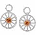18K White Gold Mandarin Garnet Diamond Fashion Earrings