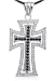 Tremendously Bold and Beautiful: Sterling Silver with White and Black CZ Diamond Large Cross Pendant Necklace