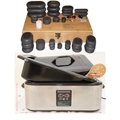 Hot Stone Set 60 Basalt Steine Chakra Erw�rmer Gross Heater 18L digitale Anzeige Elektrische Temperaturregle r Cold Stones kalte Marmorsteine