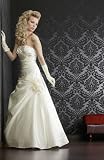 Brautkleid mit Blume, A-Linie, Satin