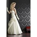 Brautkleid mit Blume, A-Linie, Satin