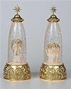 Pack of 2 Lighted Angel Christmas Snow Globe Glitterdomes 11.75"