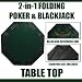 New 2 In 1 Folding Poker & Blackjack Table Top W/ Carrying Reversible Cup Chip Holders