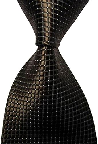 Sunsent Mens Slim Ties Plaid Skinny Party Wedding Tie Silk Necktie