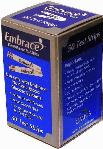 Omnis Embrace No Code Test Strips 50ct Box of 50 OMNIS HEALTH LLC OMH02AB0202... MMED-OMH02AB0202 Box