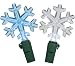 Set of 50 Blue and Clear LED Snowflake Christmas Lights - Green Wire